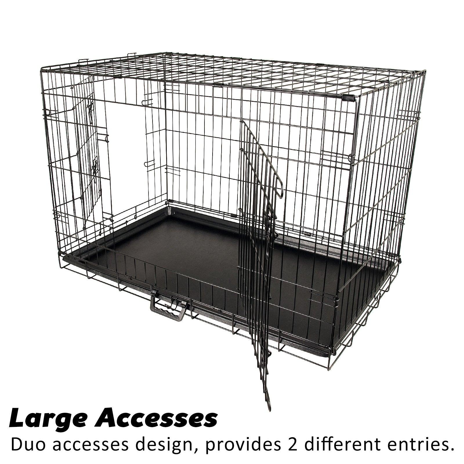 Paw Mate Wire Dog Cage Foldable Crate Kennel 30in with Tray + Cushion Mat Combo - Pet Parlour Australia