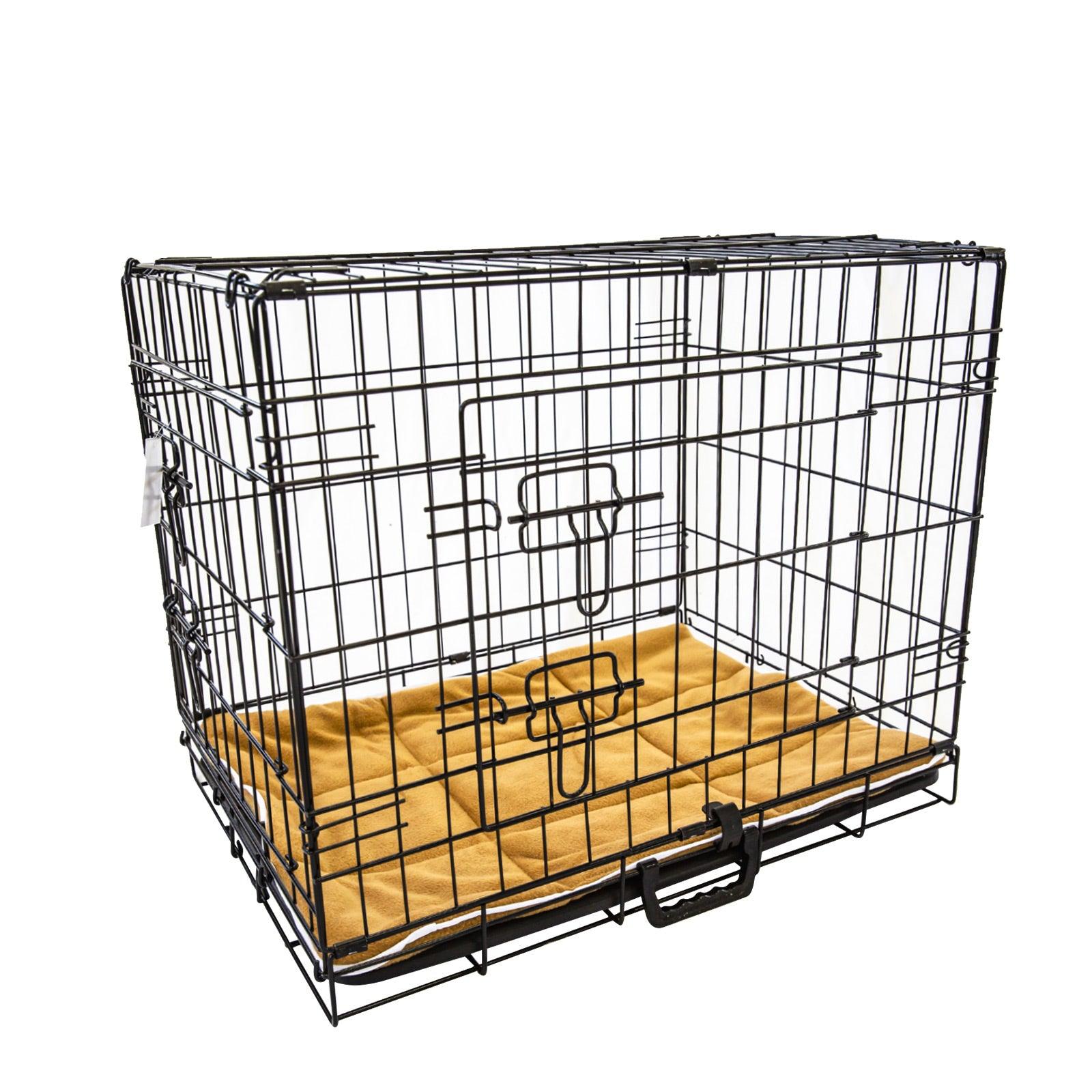 Paw Mate Wire Dog Cage Foldable Crate Kennel 42in with Tray + Cushion Mat Combo - Pet Parlour Australia