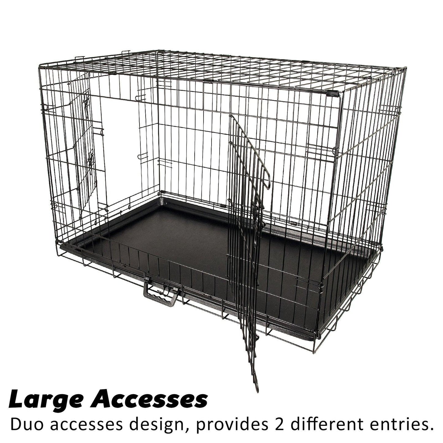 Paw Mate Wire Dog Cage Crate 42in with Tray + Cushion Mat + Blue Cover Combo - Pet Parlour Australia