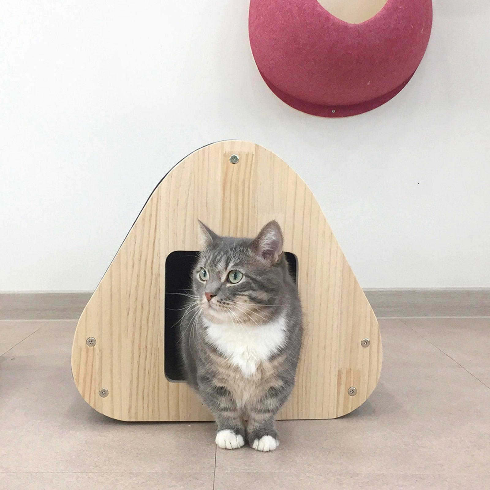 Yaomi Wood Triangle Cat Scratcher Sofa Pet Bed - Pet Parlour Australia