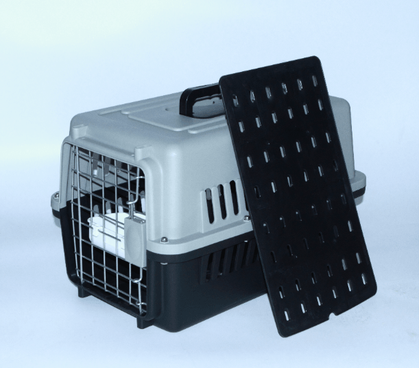 Small Dog Cat Crate Pet Airline Carrier Cage With Bowl and Tray-Black - Pet Parlour Australia