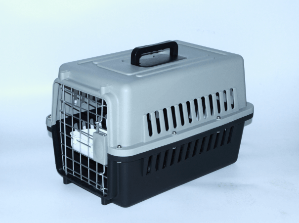 Small Dog Cat Crate Pet Airline Carrier Cage With Bowl and Tray-Black - Pet Parlour Australia