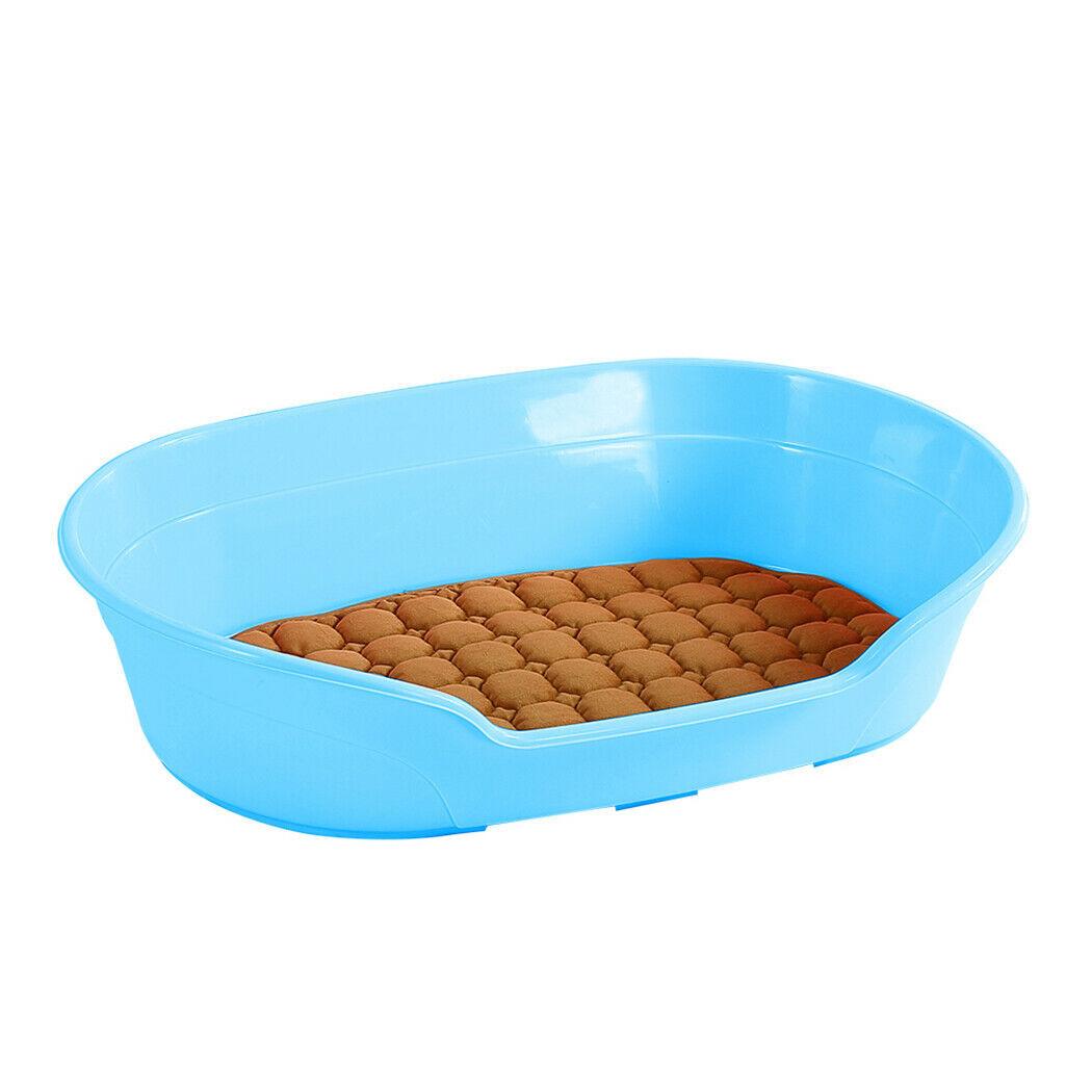 Pet Bed Small Plastic Dog Bedding Sleeping Resting Washable Basket Blue - Pet Parlour Australia