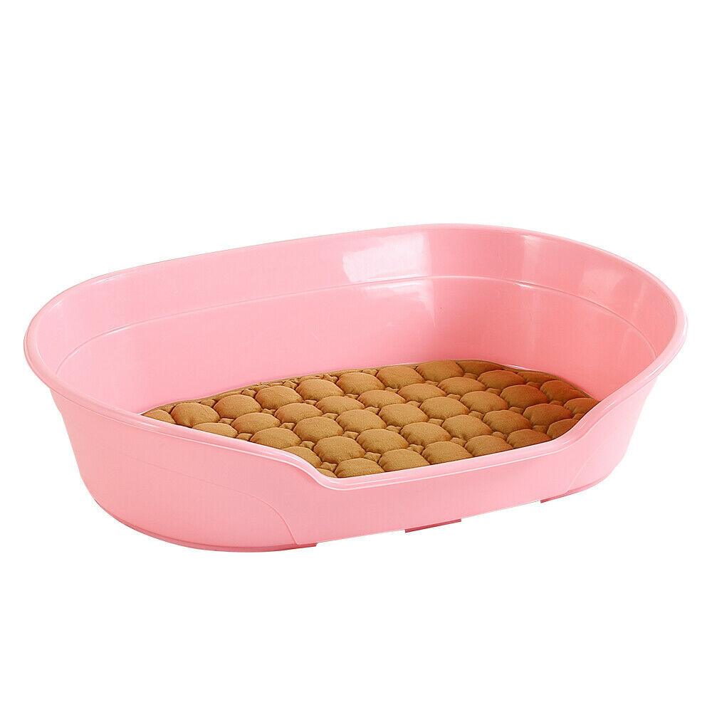 Pet Bed Small Plastic Dog Bedding Sleeping Resting Washable Basket Pink - Pet Parlour Australia