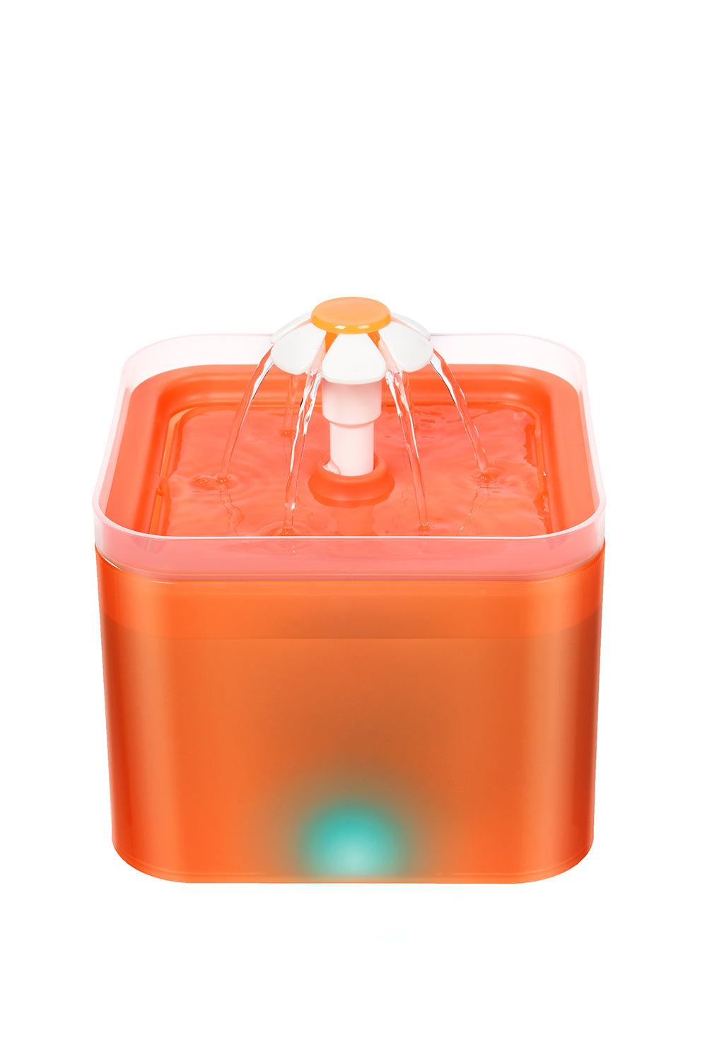 Dog Cat Water Feeder Automatic Electric Pet Water Fountain Bowl Dispenser W LED Orange - Pet Parlour Australia