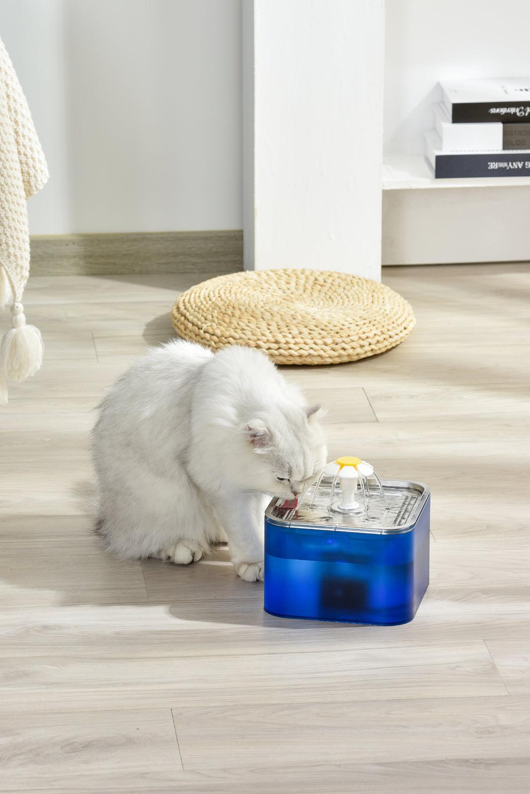 3L Automatic Electric Pet Water Fountain Dog Cat Stainless Steel Feeder Bowl Dispenser Blue - Pet Parlour Australia