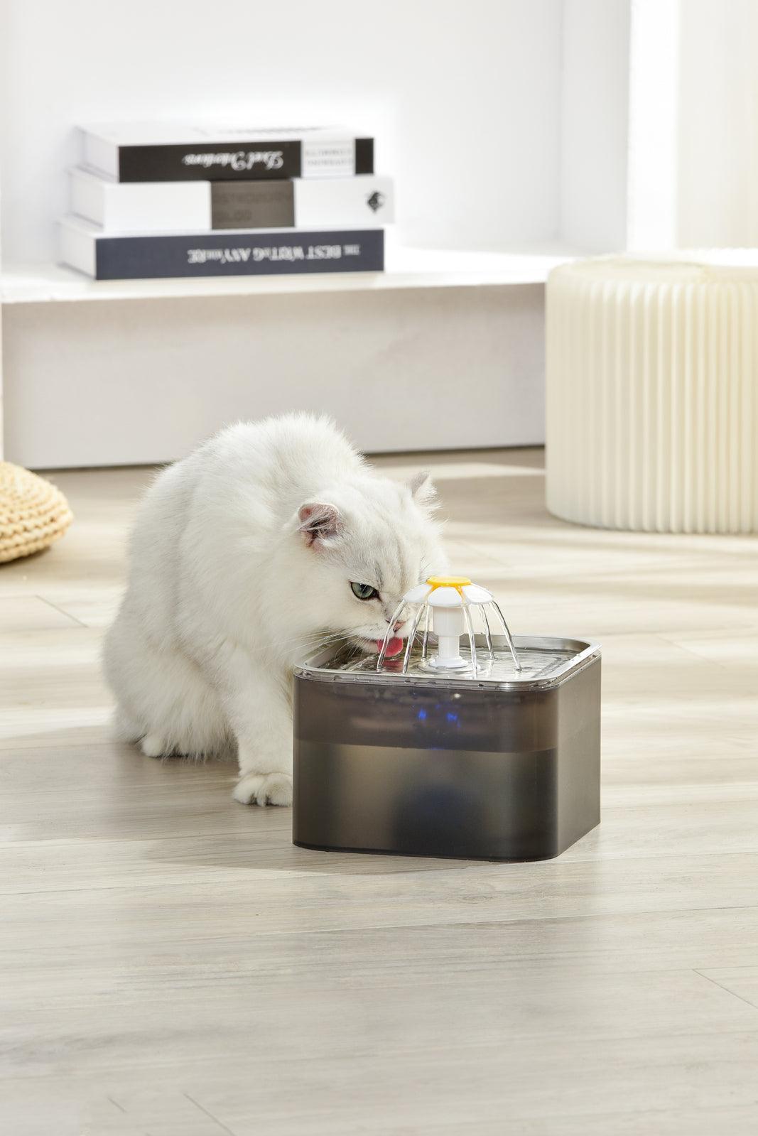 3L Automatic Electric Pet Water Fountain Dog Cat Stainless Steel Feeder Bowl Dispenser Grey - Pet Parlour Australia