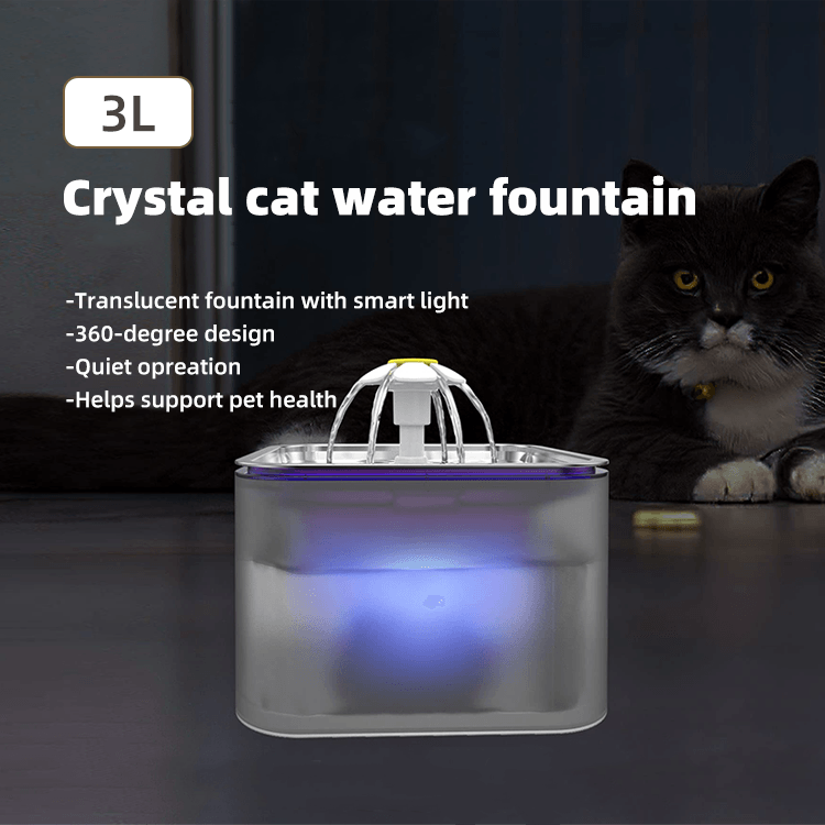 3L Automatic Electric Pet Water Fountain Dog Cat Stainless Steel Feeder Bowl Dispenser Grey - Pet Parlour Australia