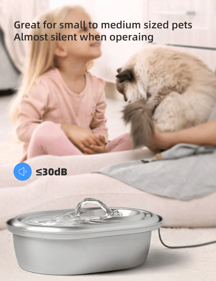 2L Automatic Electric Pet Water Fountain Dog Cat Stainless Steel Feeder Bowl Dispenser - Pet Parlour Australia