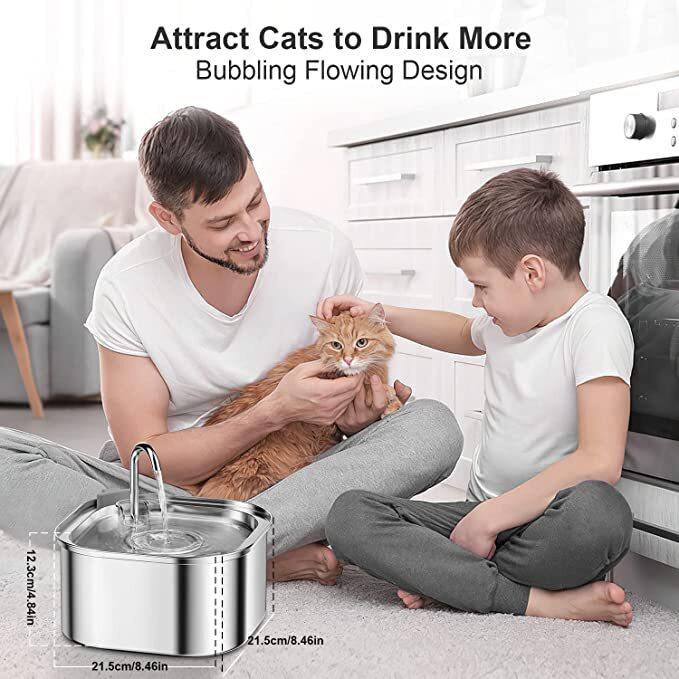 3.2L Automatic Electric Pet Water Fountain Dog Cat Stainless Steel Feeder Bowl Dispenser - Pet Parlour Australia