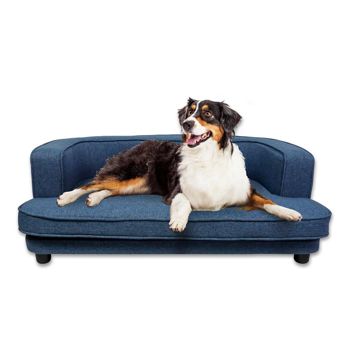 Pet Basic Pet Sofa Bed Stylish Luxurious Sturdy Washable Fabric Blue 98cm - Pet Parlour Australia