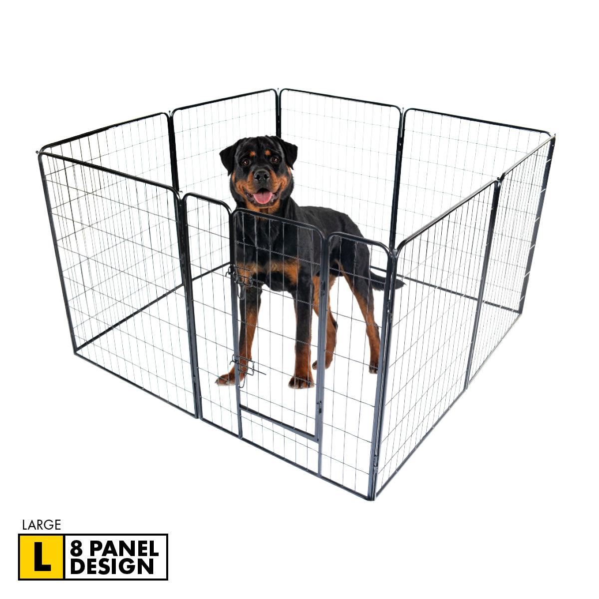 Pet Basic 8 Panel Pet Playpen Exercise Enclosure Cage Puppy Dog 80cm x 100cm - Pet Parlour Australia