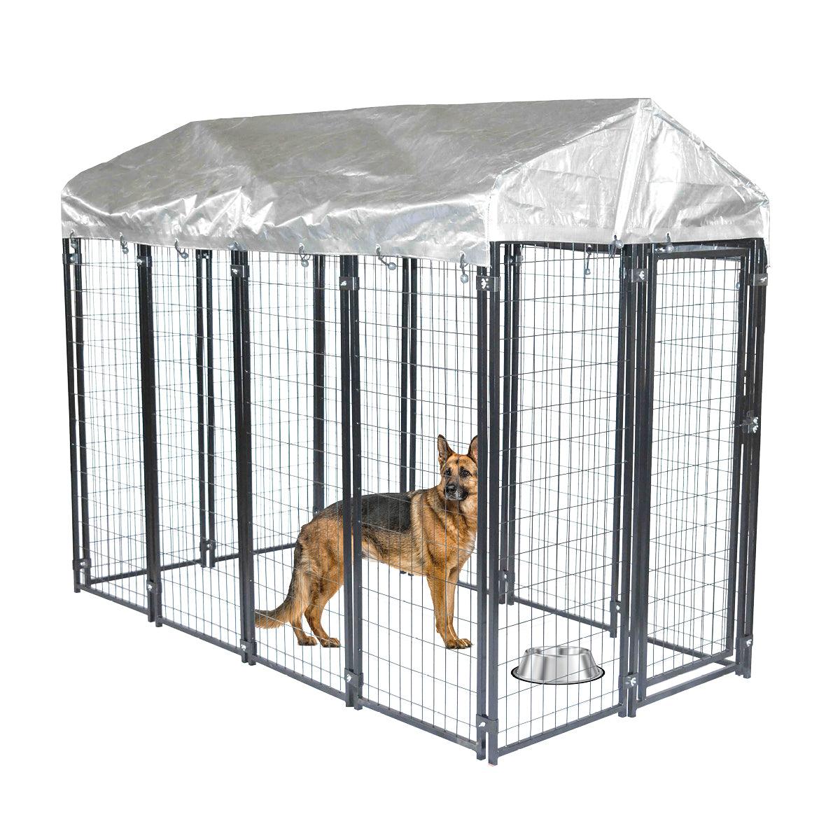 Pet Basic 1.83 x 2.43 x 1.22m Dog Kennel Enclosure Waterproof Lockable Gate - Pet Parlour Australia