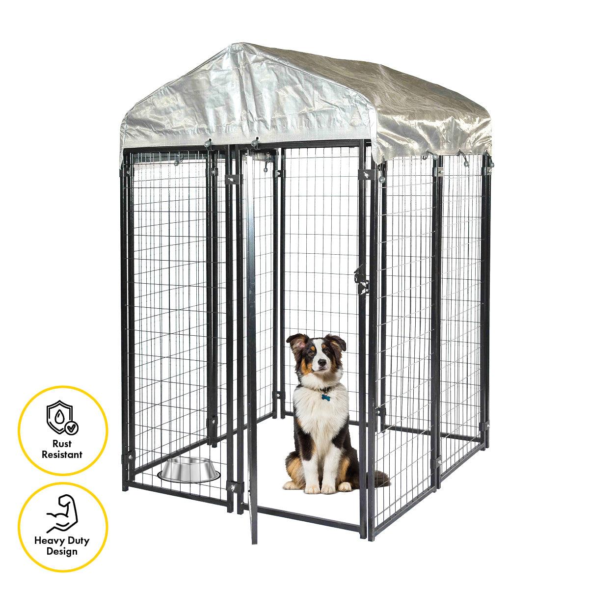 Pet Basic 1.83 x 1.22 x 1.22m Dog Kennel Enclosure Waterproof Lockable Gate - Pet Parlour Australia