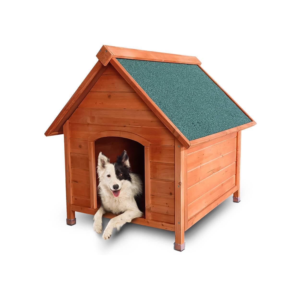 Pet Basic Dog Kennel A Frame Weather Resistant Timber Elevated Base 103cm - Pet Parlour Australia