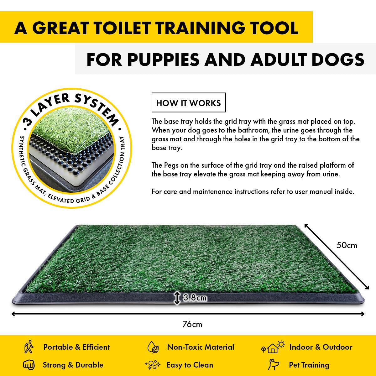 Pet Basic Portable Dog Potty Trainer 3 Layer System Odour Resistant 76 x 50cm - Pet Parlour Australia