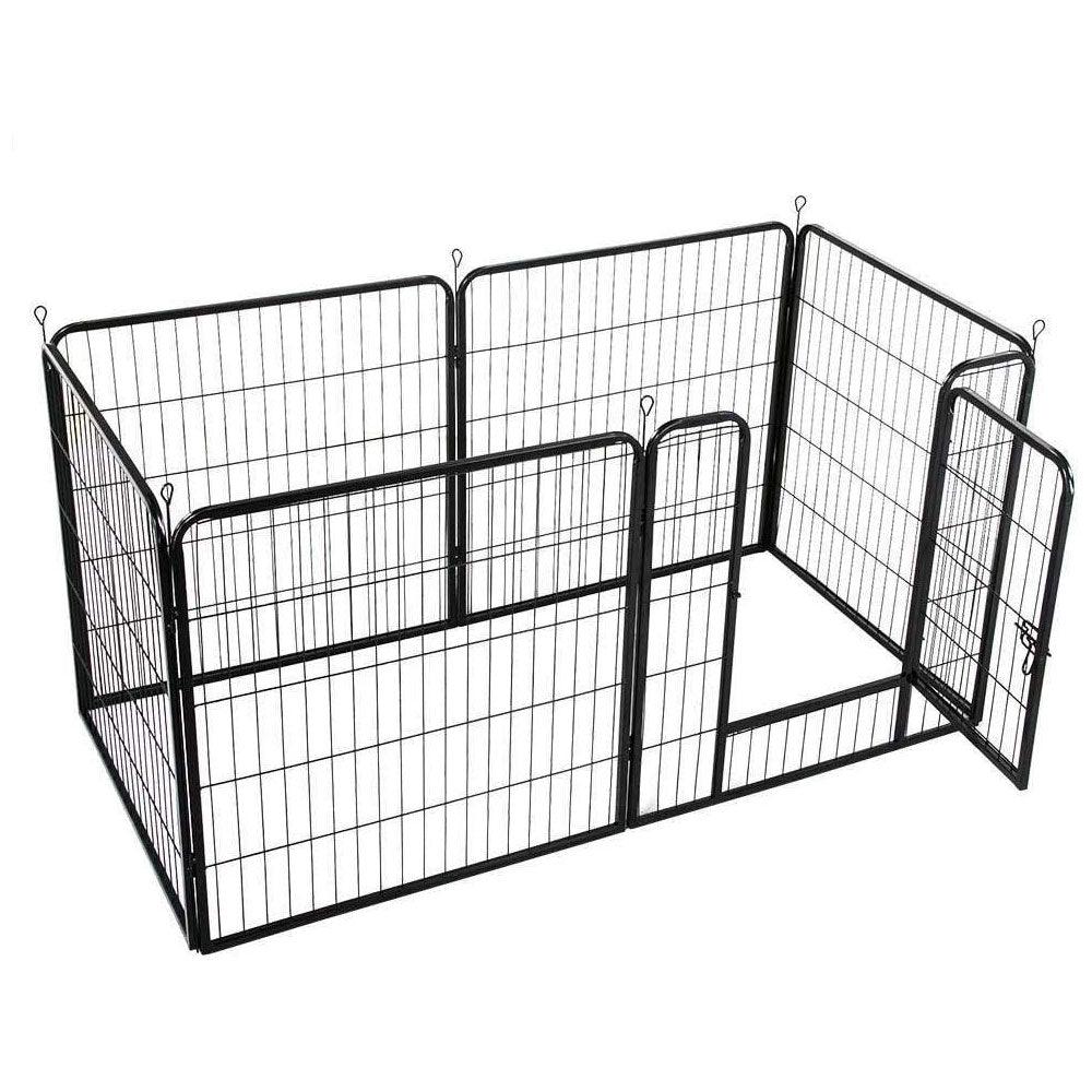 6 Panel Pet Dog Cat Bunny Puppy Play pen Playpen 80x80cm Exercise Cage Dog Panel Fence - Pet Parlour Australia