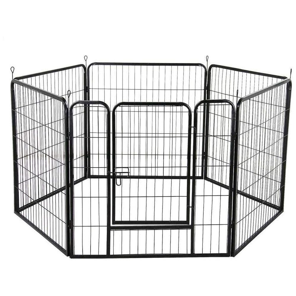 6 Panel Pet Dog Cat Bunny Puppy Play pen Playpen 80x80cm Exercise Cage Dog Panel Fence - Pet Parlour Australia