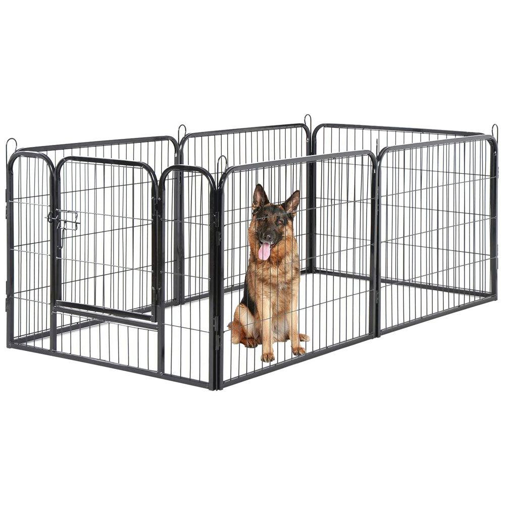 6 Panel Pet Dog Cat Bunny Puppy Play pen Playpen 80x80cm Exercise Cage Dog Panel Fence - Pet Parlour Australia