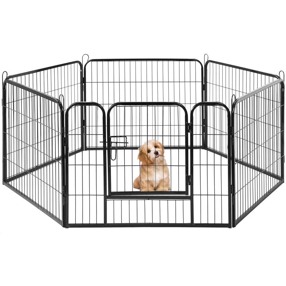 6 Panel Pet Dog Cat Bunny Puppy Play pen Playpen 80x80cm Exercise Cage Dog Panel Fence - Pet Parlour Australia