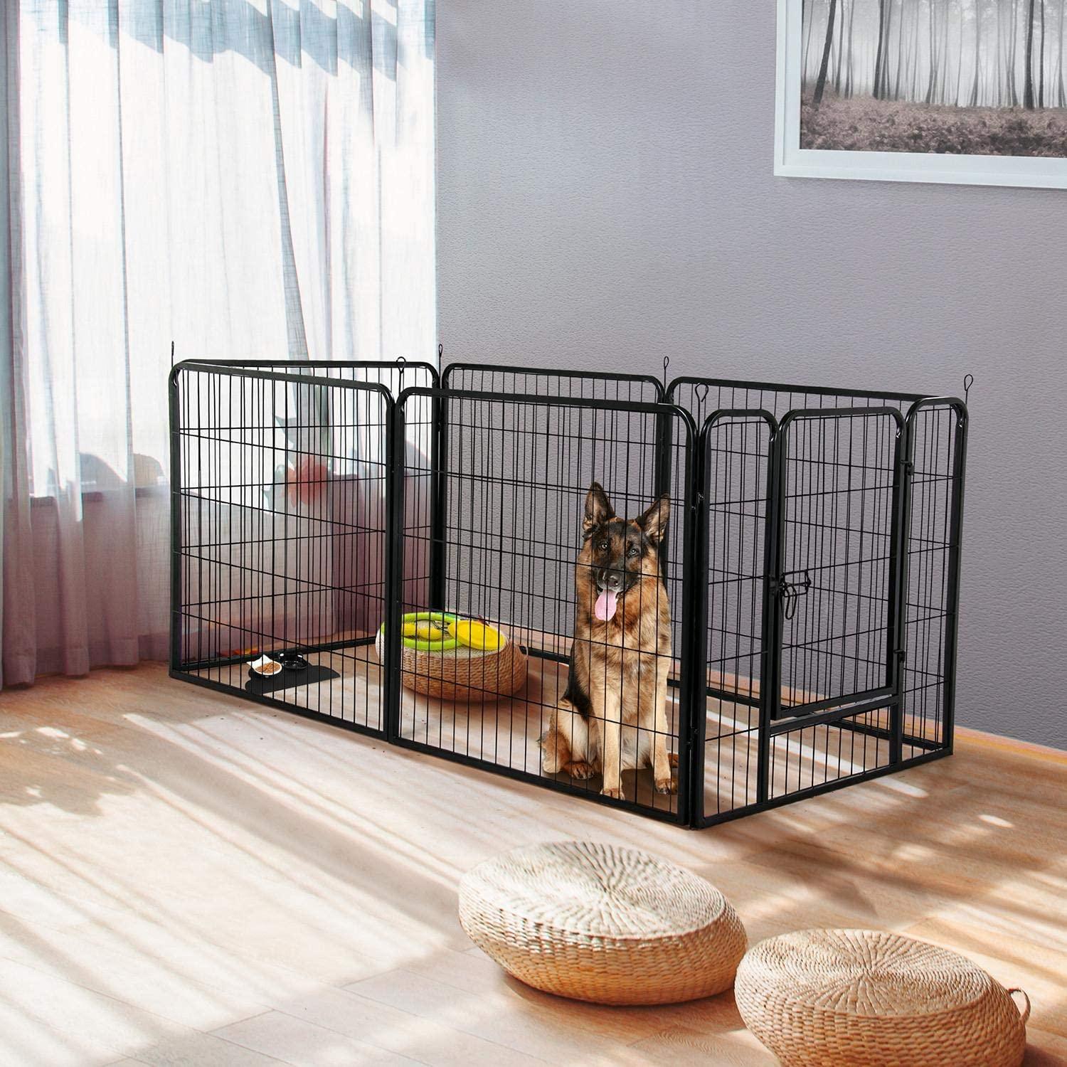 6 Panel Pet Dog Cat Bunny Puppy Play pen Playpen 60x80 cm Exercise Cage Dog Panel Fence - Pet Parlour Australia