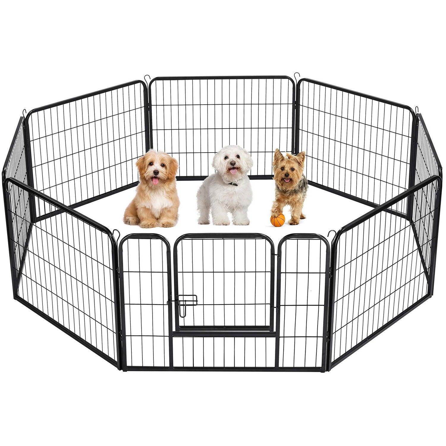8 Panel Pet Dog Cat Bunny Puppy Play pen Playpen 60x80 cm Exercise Cage Dog Panel Fence - Pet Parlour Australia