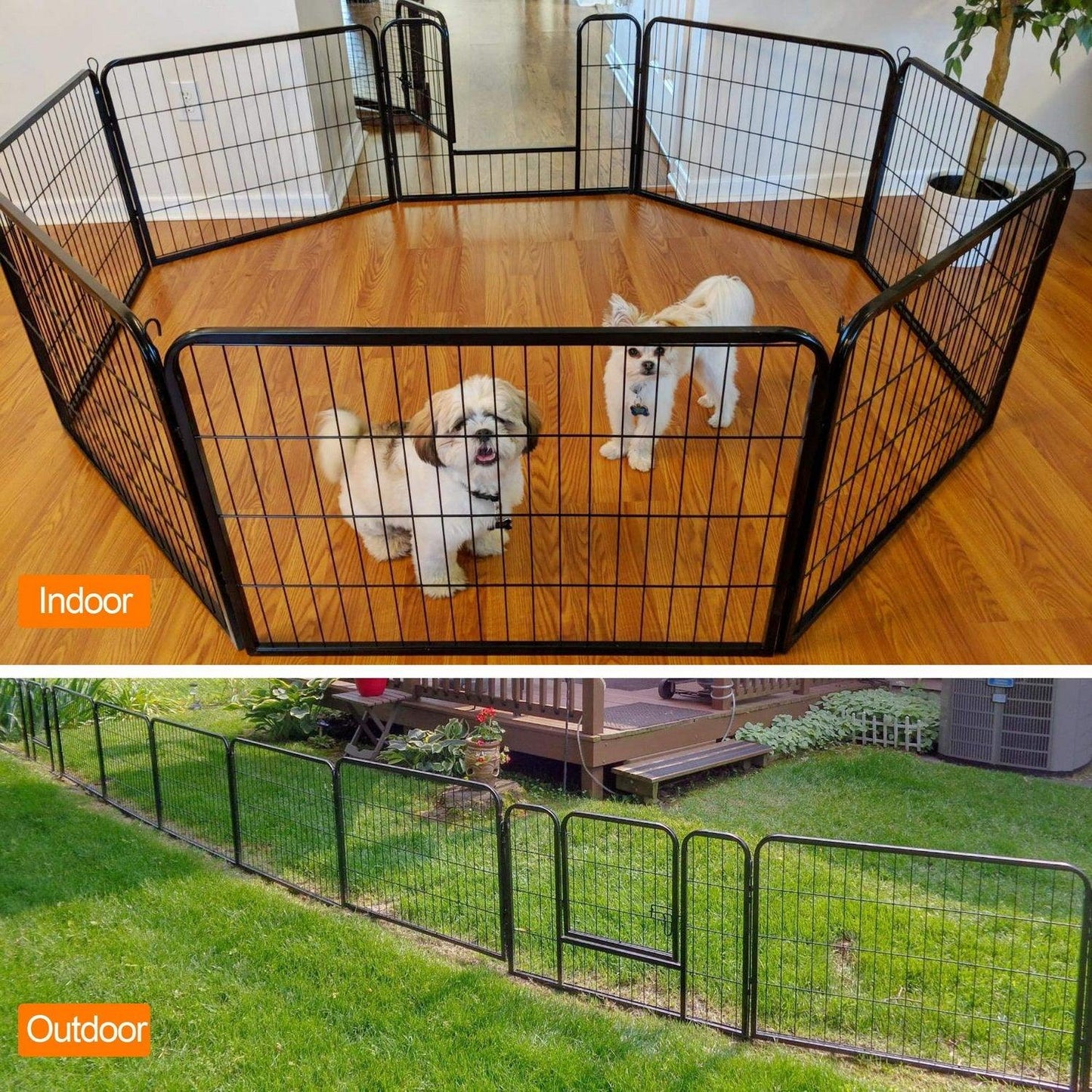 8 Panel Pet Dog Cat Bunny Puppy Play pen Playpen 60x80 cm Exercise Cage Dog Panel Fence - Pet Parlour Australia