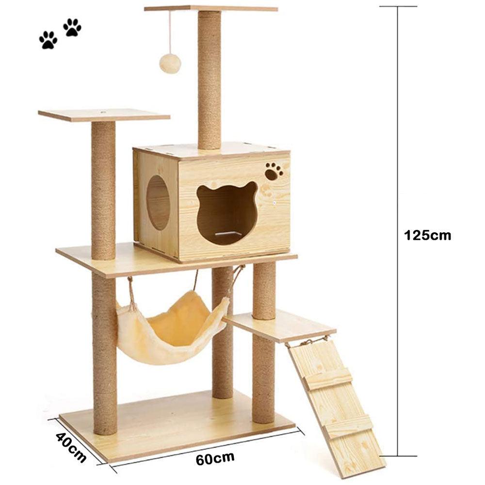 Modern Multi-Level Cats Tree Kittens Scratching Posts Sisal Rope Soft Nest Bed Cat Furniture Tree - Pet Parlour Australia