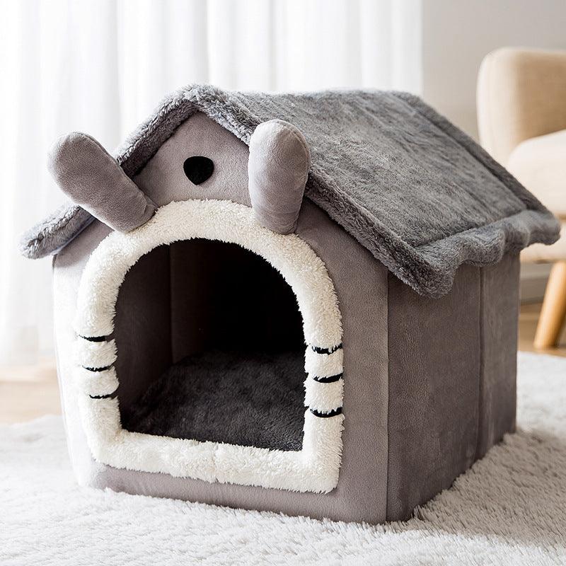 Small Dog House Bed Portable Cat Bed Removable Cushion Cat Cave, Foldable Pets Puppy Kitten Rabbit - Pet Parlour Australia