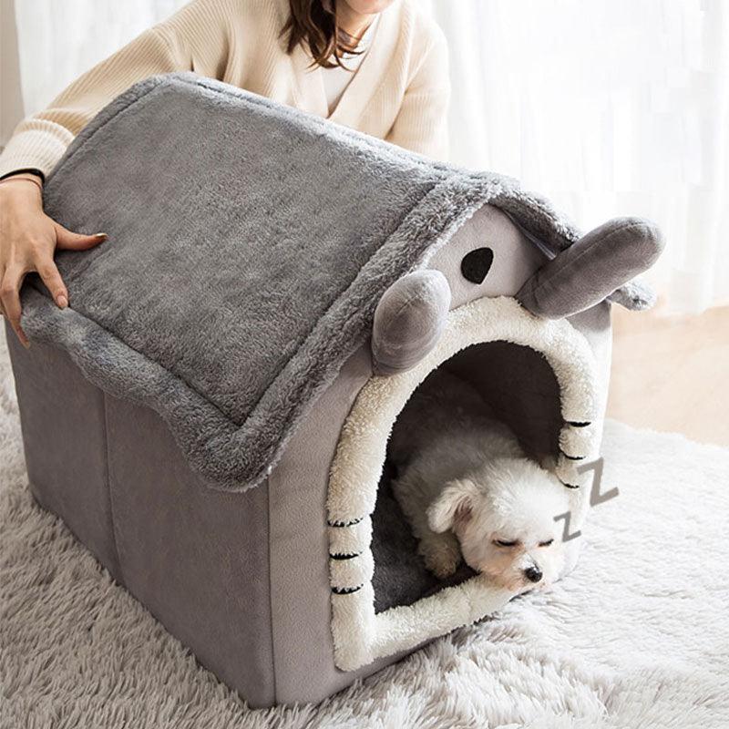 Small Dog House Bed Portable Cat Bed Removable Cushion Cat Cave, Foldable Pets Puppy Kitten Rabbit - Pet Parlour Australia