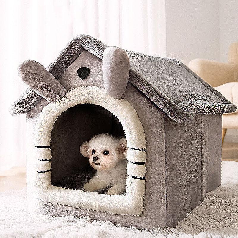 Small Dog House Bed Portable Cat Bed Removable Cushion Cat Cave, Foldable Pets Puppy Kitten Rabbit - Pet Parlour Australia