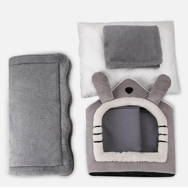 Small Dog House Bed Portable Cat Bed Removable Cushion Cat Cave, Foldable Pets Puppy Kitten Rabbit - Pet Parlour Australia