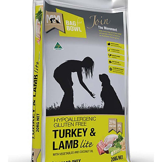 Mfm Dog Lite Turkey & Lamb Gluten Free Yellow 20Kg - Pet Parlour Australia